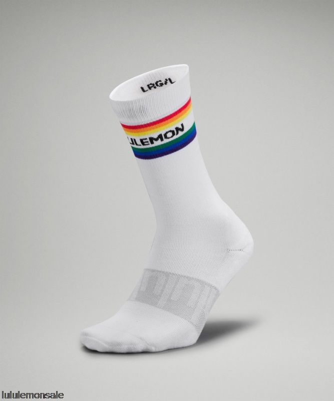 Lululemon Deutschland DELULU906 | Daily Stride Crew Sock Stripe Weiß